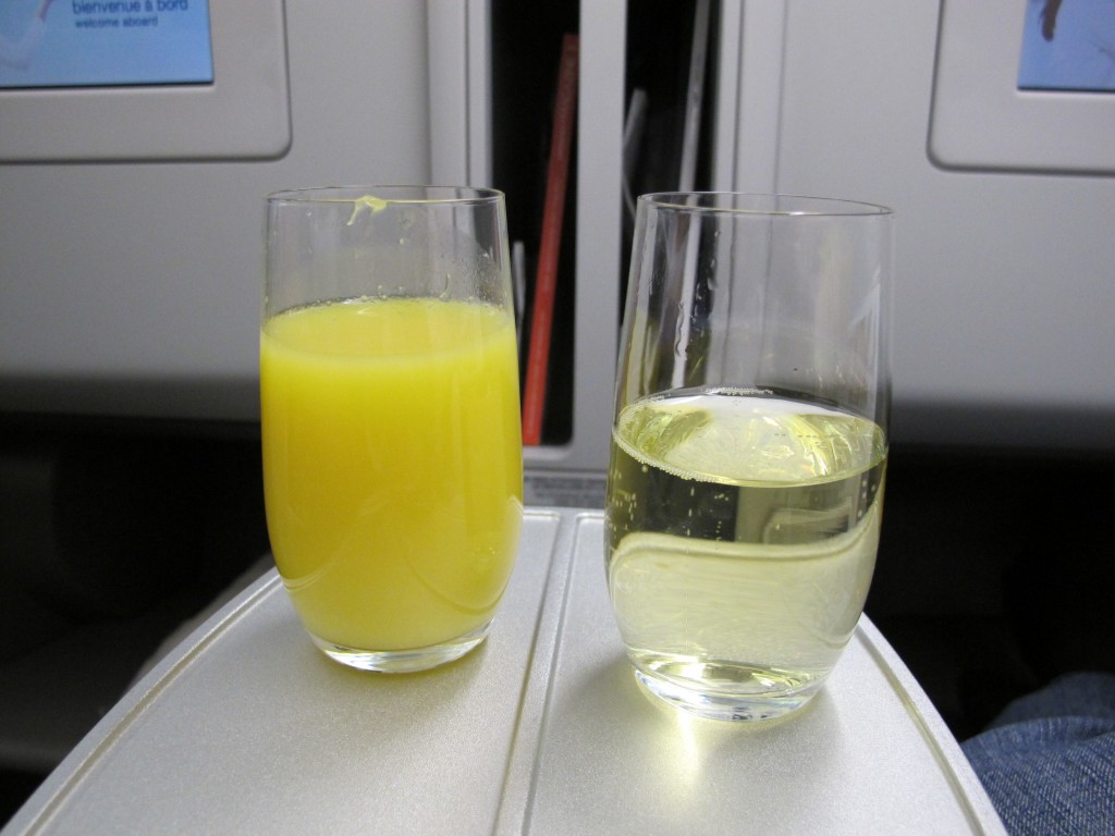 Champagne and Orange Juice on Air France