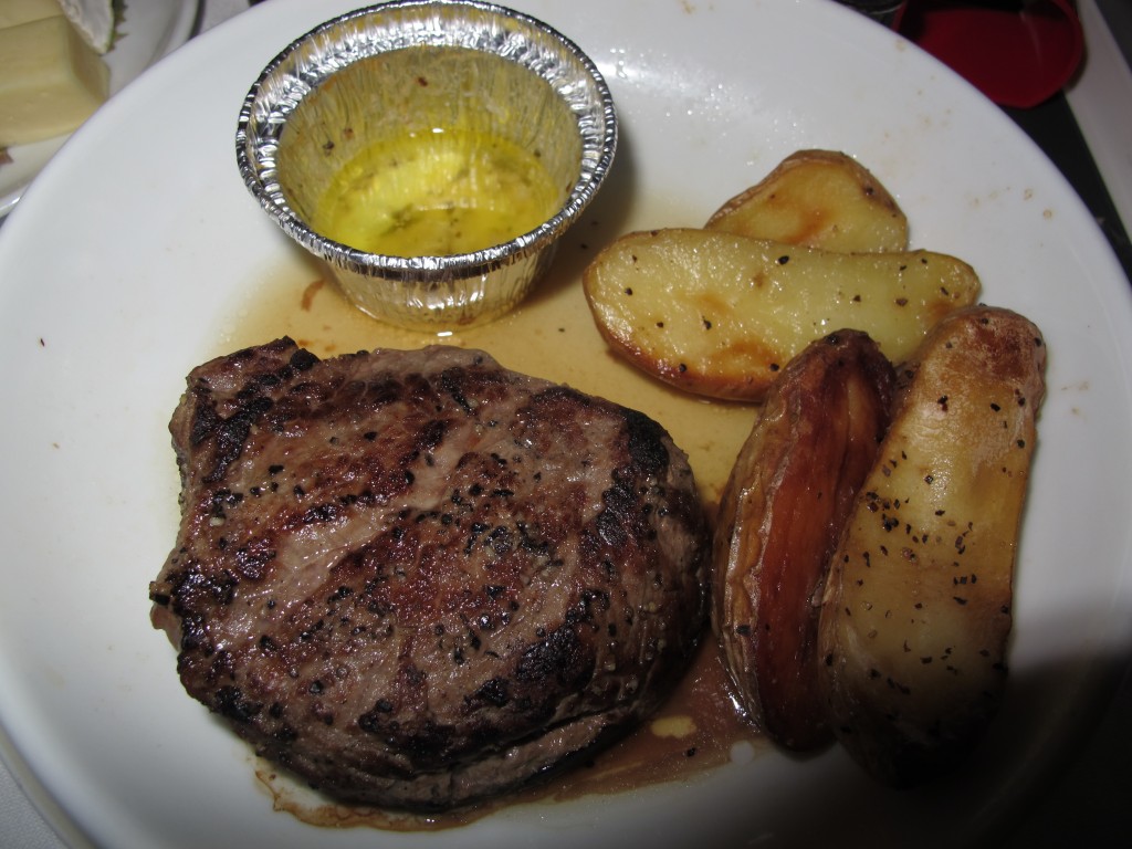 Tournedos of Beef with Bearnaise Sauce - Air France Business Class Meal